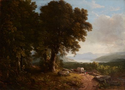 Paesaggio con carro coperto da Asher Brown Durand